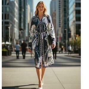 Farm Rio Mystic Scarf Chemise Long Sleeved Top 1- Medium & 1- Large